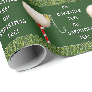 Grappig golf Kerstmis Cadeaupapier