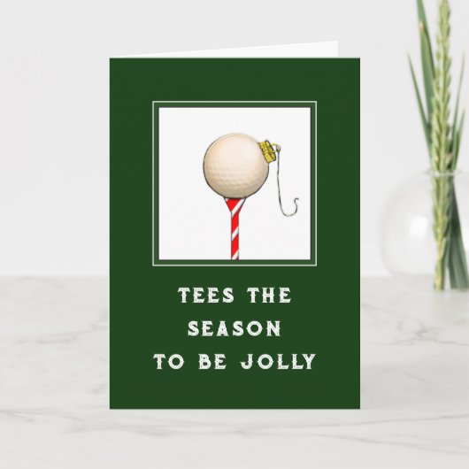 Grappig Golf Kerstmis Feestdagen Kaart (Voorkant)