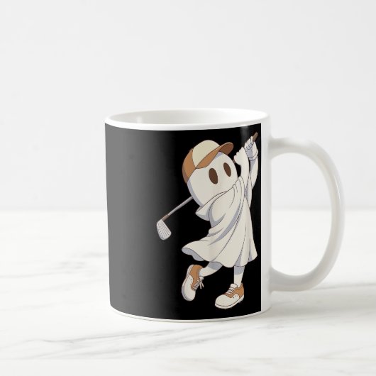 Grappig Golf Kostuum Halloween Ghost Spelen Graphi Koffiemok (Rechts)