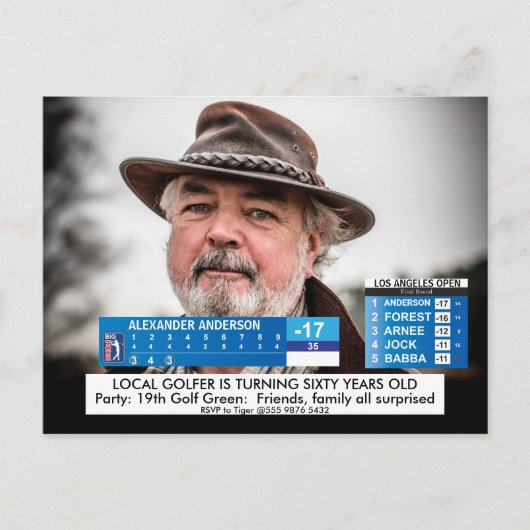 Grappig Golf Nieuws ️🏌️ 40e 50e 60e Mannen Verja Briefkaart (Voorkant)