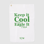 Grappig Golf Quote Houd het koel en adelaar het Golfhanddoek (Voorkant)