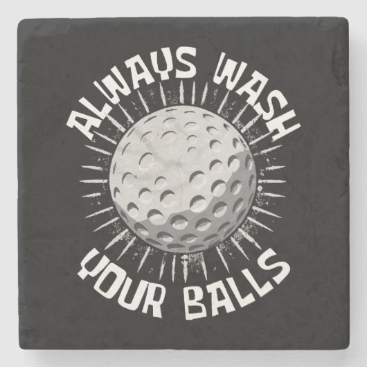 Grappig-golf Stenen Onderzetter (Voorkant)