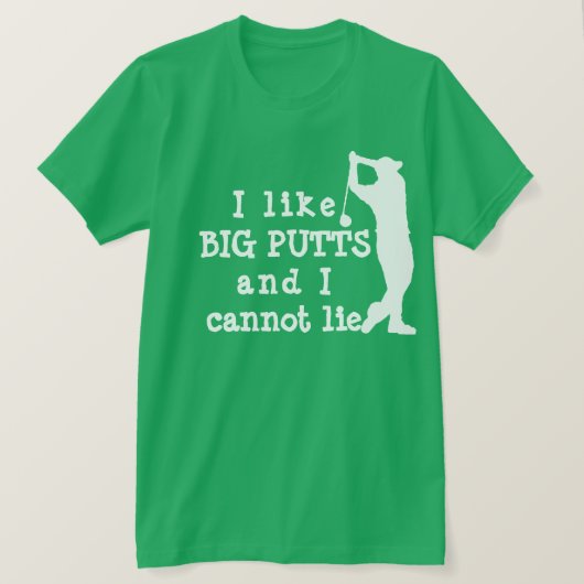 Grappig Golf T-shirt - Ik hou van Big Putts Pun T- (Design voorkant)
