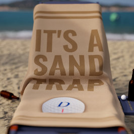 Grappig Golf Thema Zandval Golfspeler Strandhanddo Strandlaken