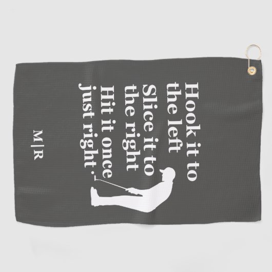 Grappig Golf Theme Quote Hook it, Slice it, Hit it Golfhanddoek (Horizontaal)