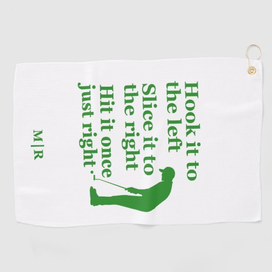 Grappig Golf Theme Quote Hook it, Slice it, Hit it Golfhanddoek (Horizontaal)
