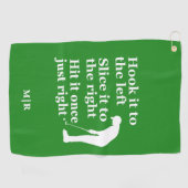 Grappig Golf Theme Quote Hook it, Slice it, Hit it Golfhanddoek (Horizontaal)