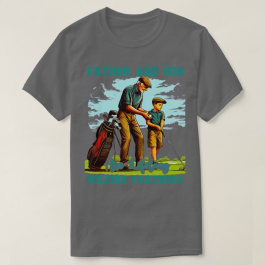 Grappig golf vader zoon bijpassende bas vader vade t-shirt (Design voorkant)