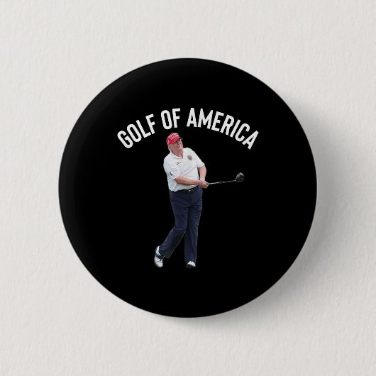Grappig Golf van Amerika Donald Trump Pun Ronde Button 5,7 Cm (Voorkant)