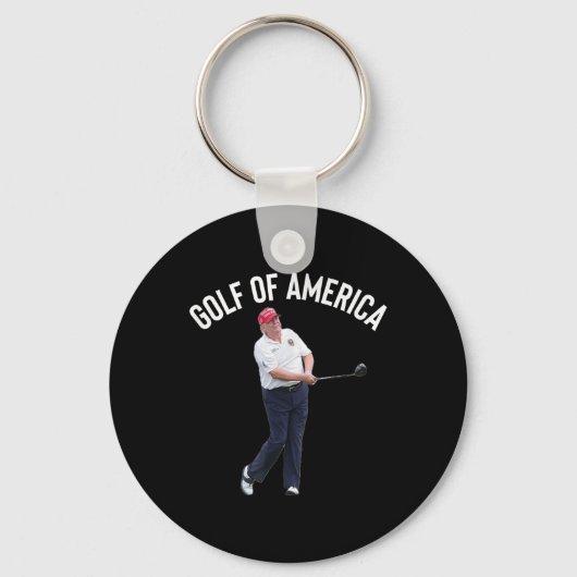 Grappig Golf van Amerika Donald Trump Pun Sleutelhanger (Voorkant)