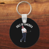 Grappig Golf van Amerika Donald Trump Pun Sleutelhanger (Voorkant)