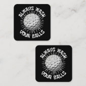 Grappig golf vierkante visitekaartje (Voorkant / Achterkant)