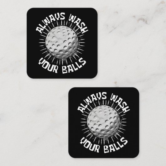 Grappig golf vierkante visitekaartje (Voorkant / Achterkant)