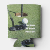 Grappig golf wil eruit zetten, blikjeskoeler (Achterkant)