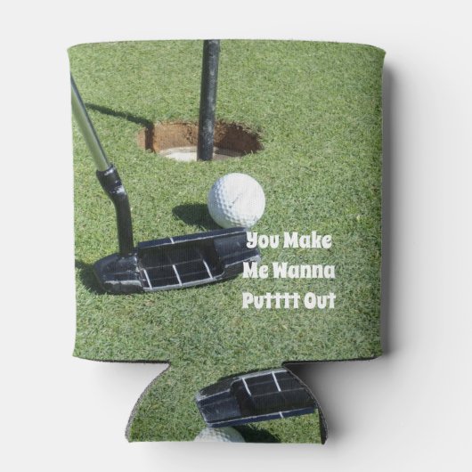 Grappig golf wil eruit zetten, blikjeskoeler (Achterkant)