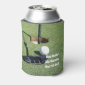 Grappig golf wil eruit zetten, blikjeskoeler (Blikje Achterkant)