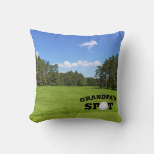 Grappig Golfcadeau Opa's Spot Sierkussen