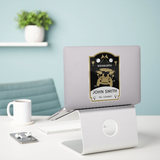 Grappig golfcadeau voor beginners sticker (Laptop op bureau)