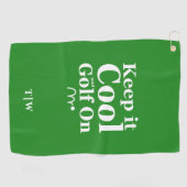 Grappig golfcitaat Houd het koel en golf op Initia Golfhanddoek (Horizontaal)