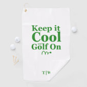 Grappig golfcitaat Houd het koel en golf op Initia Golfhanddoek (Insitu)