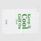 Grappig golfcitaat Houd het koel en golf op Initia Golfhanddoek (Horizontaal)