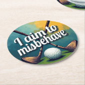 Grappig golfcitaat met  stijl ronde kartonnen onderzetter (Gebogen)