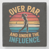 Grappig Golfdrinken Stenen Onderzetter (Voorkant)