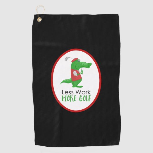 Grappig Golfen Gator Minder Werk Meer Golf Golfhanddoek (Voorkant)