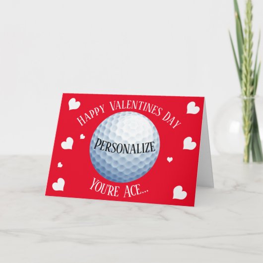 Grappig Golfen Je bent Aas Valentijns Feestdagen Kaart (Voorkant)