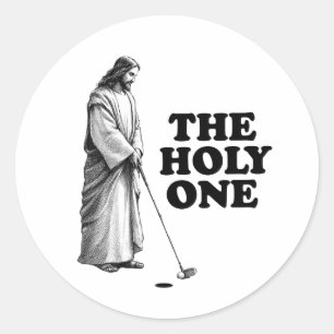 Grappig golfen Jezus de Heilige Ronde Sticker