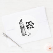 Grappig golfen Jezus de Heilige Ronde Sticker (Envelop)