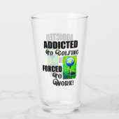 Grappig Golfen Werk Quote Sport Hobby Mannen Glas (Achterkant)