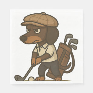 Grappig golfer cadeau � Dachshund op de tee Servet