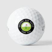 Grappig golfergeschenk – GREENS ARE GOOD FORE YOU! Golfballen (Voorkant)