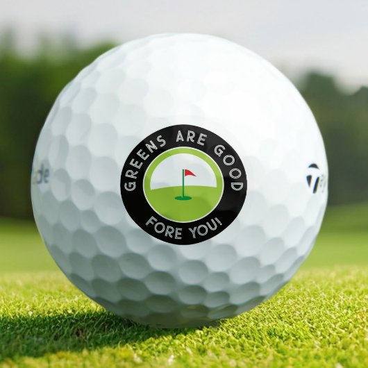 Grappig golfergeschenk – GREENS ARE GOOD FORE YOU! Golfballen