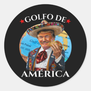 Grappig Golfo de America Mexicaanse stijl Grappig  Ronde Sticker