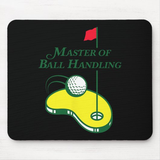 Grappig Golfshirt - Meester van balbehandeling voo Muismat (Voorkant)