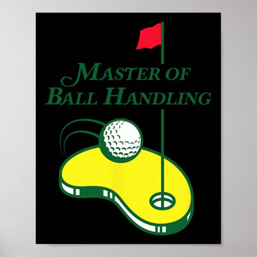 Grappig Golfshirt - Meester van Balhandling voor M Poster (Voorkant)