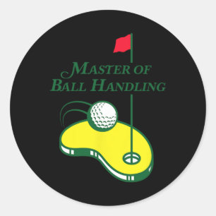 Grappig Golfshirt - Meester van Balhandling voor M Ronde Sticker