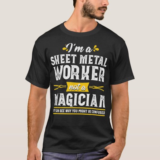 Grappig goochelaar plaatwerk werknemer cadeau Mann T-shirt (Voorkant)