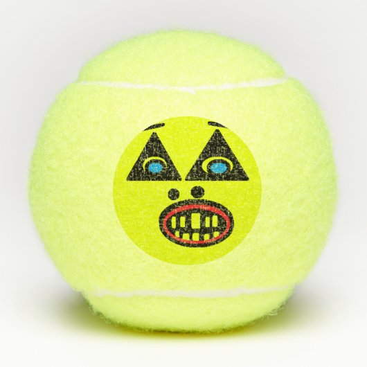 Grappig goofy gezicht tennisballen (Voorkant)