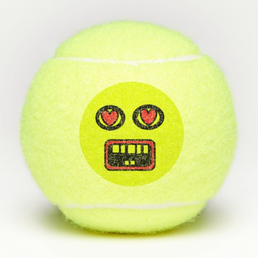Grappig goofy gezicht tennisballen (Voorkant)