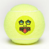 Grappig goofy gezicht tennisballen (Voorkant)