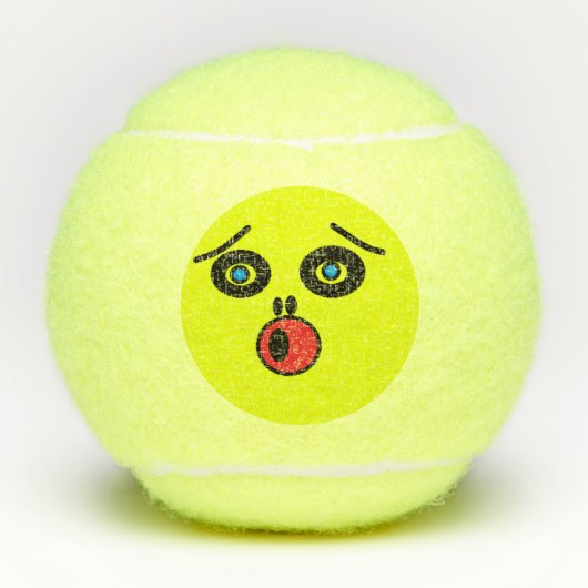 Grappig goofy gezicht tennisballen (Voorkant)