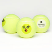 Grappig goofy gezicht tennisballen (Multi)