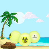 Grappig goofy gezicht tennisballen