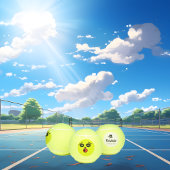 Grappig goofy gezicht tennisballen