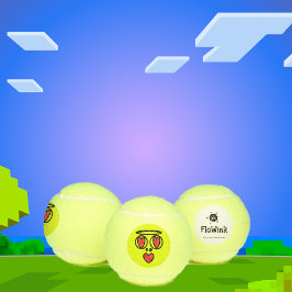 Grappig goofy gezicht tennisballen