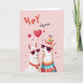 Grappig Goofy Llama Pun Paar Valentijnsdag Kaart (Voorkant)