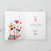 Grappig Goofy Llama Pun Paar Valentijnsdag Kaart (Binnen)